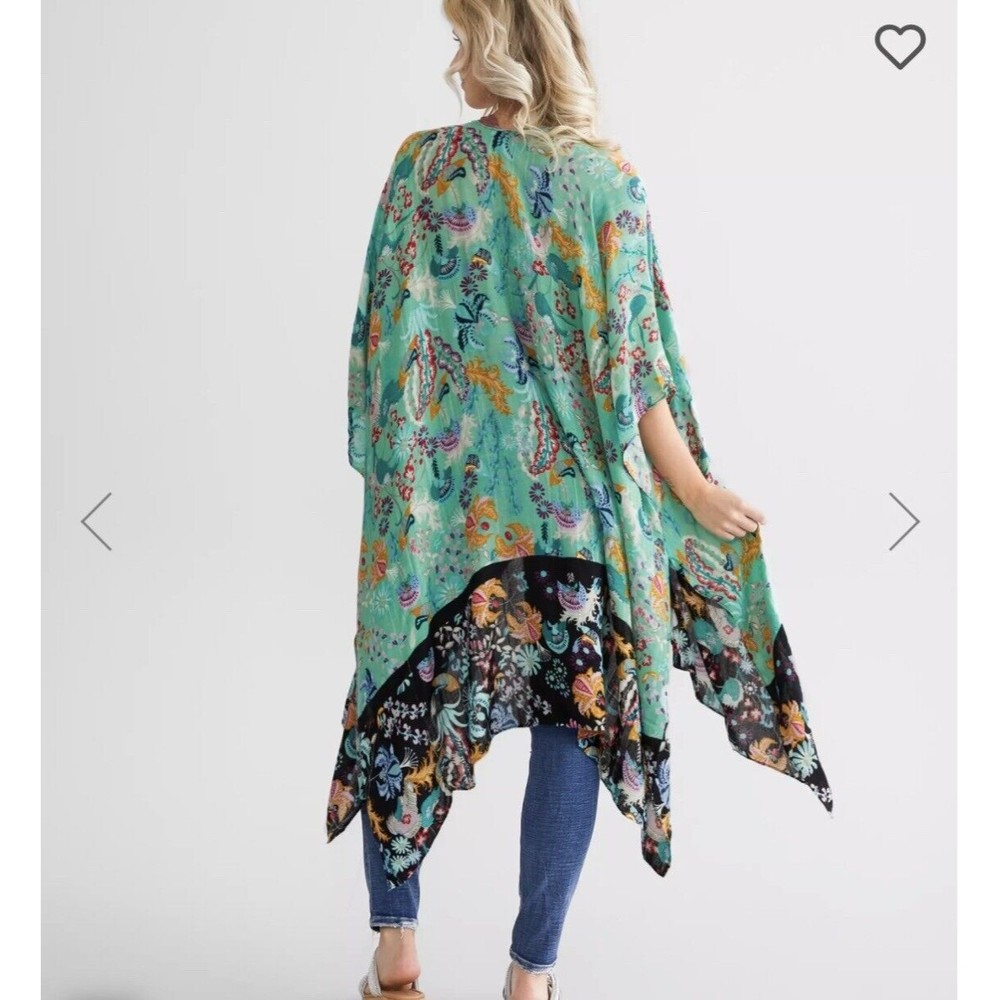 Angie Kimono Wrap Cardigan Womens One Size Floral Paisley Printed - Picture 2 of 7